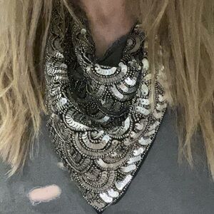 sequined statement bib scarf